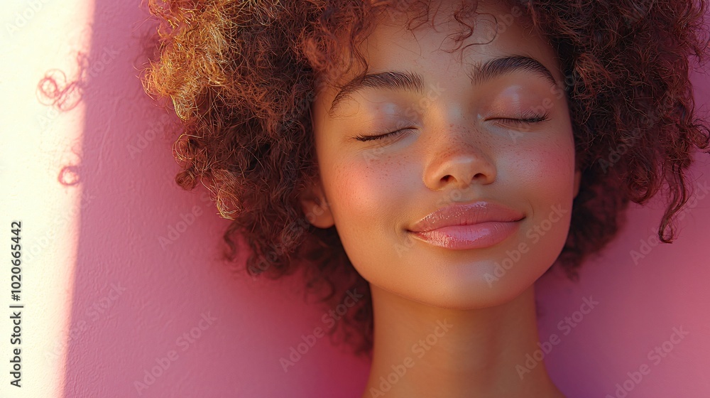 A serene image of a young woman embodying joy and tranquility, ideal for Mental Health Day, wellness campaigns, or mindfulness workshops with a calming pastel palette. A serene image of a young woman embodying joy and tranquility, ideal for Mental Health Day, wellness campaigns, or mindfulness workshops with a calming pastel palette.