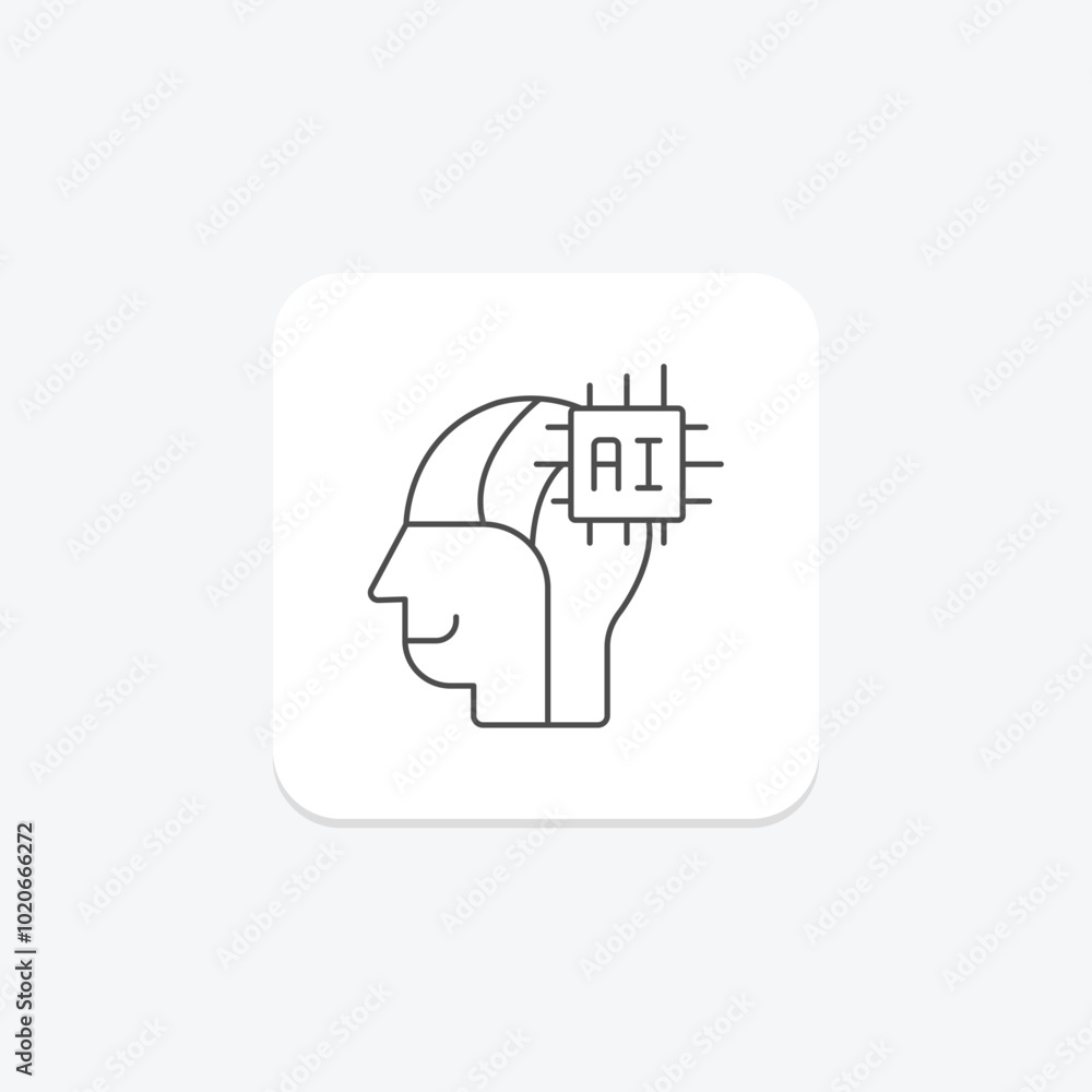 Machine Learning thinline icon , vector, pixel perfect, illustrator file Machine Learning thinline icon , vector, pixel perfect, illustrator file