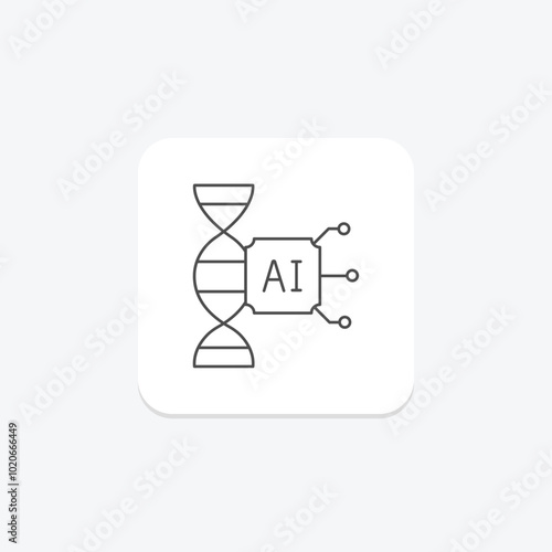 Ai Dna thinline icon , vector, pixel perfect, illustrator file photo