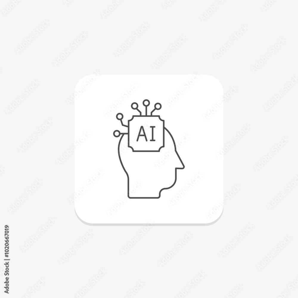 Ai Learning thinline icon , vector, pixel perfect, illustrator file Ai Learning thinline icon , vector, pixel perfect, illustrator file