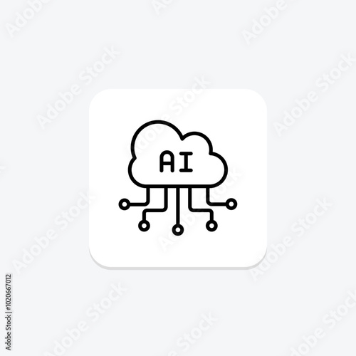 Cloud Computing line icon , vector, pixel perfect, illustrator file