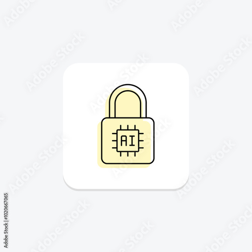 Ai Lock color shadow thinline icon , vector, pixel perfect, illustrator file