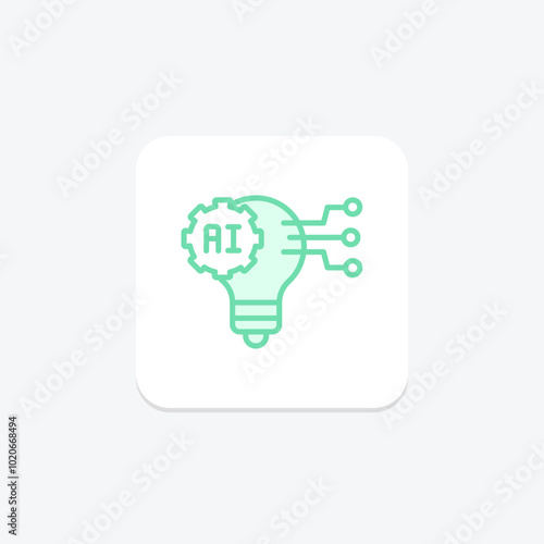 Ai Driven Innovation duotone line icon , vector, pixel perfect, illustrator file