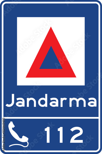 Gendarme, Road signs in Turkey. Standard traffic signs on Turkish highways. (Turkish: Karayollari standart trafik isaret levhalari, Bilgi isaretleri)