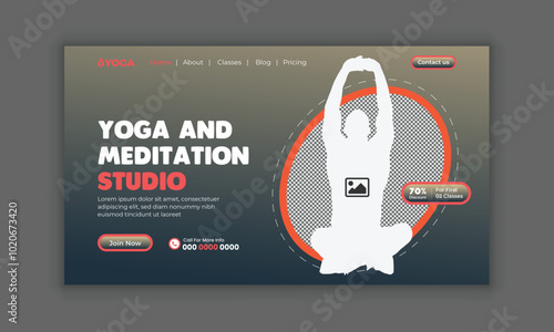 Yoga Online Class Landing Page UI Template Concept