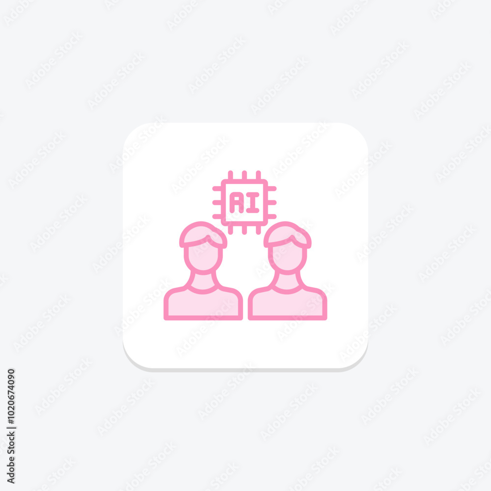 Ai Collaboration duotone line icon , vector, pixel perfect, illustrator file Ai Collaboration duotone line icon , vector, pixel perfect, illustrator file