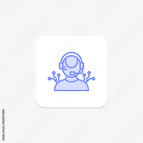 Ai Support duotone line icon , vector, pixel perfect, illustrator file