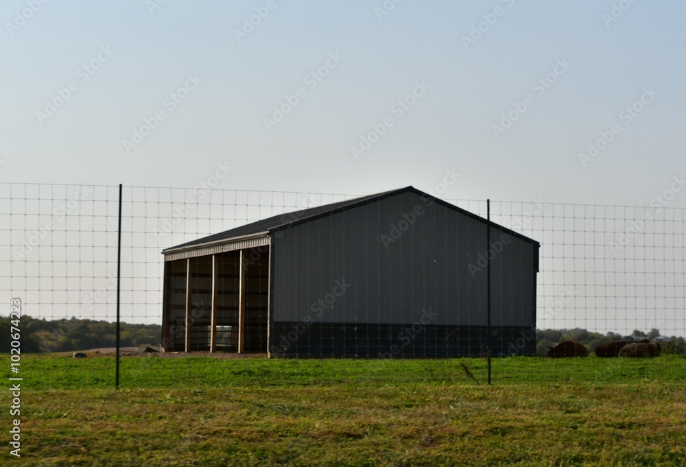 Metal Building in a Field Metal Building in a Field