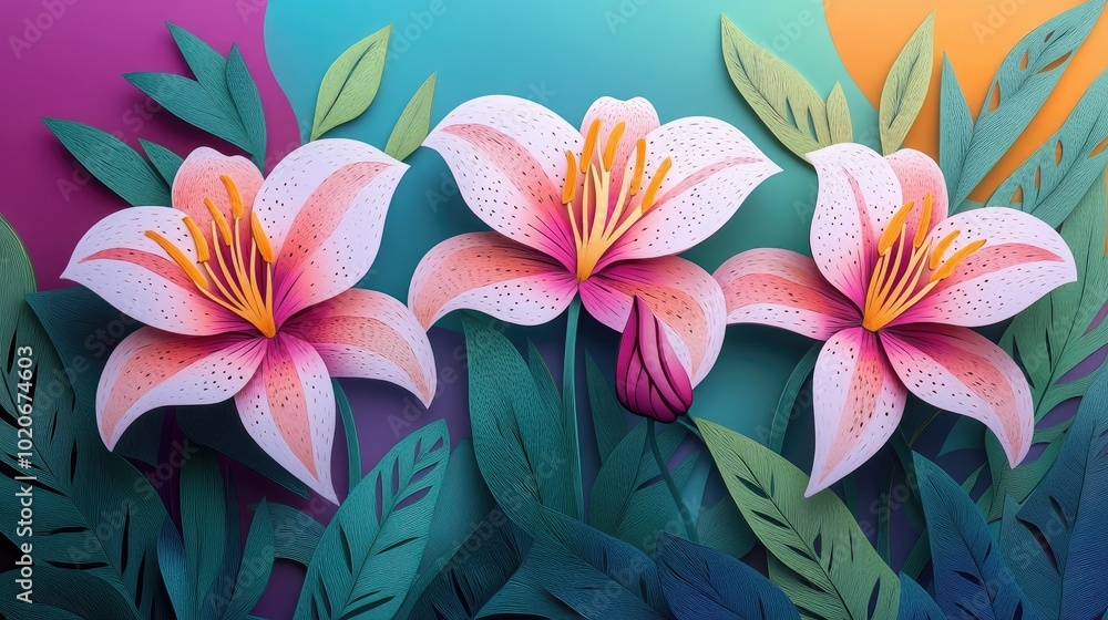 Lily blossoms featuring stamen and carpel details Lily flowers showcasing stamen and carpel features Lily blossoms featuring stamen and carpel details Lily flowers showcasing stamen and carpel features