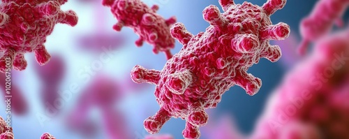 Superbug cell structure, drug-resistant bacteria close-up, 3D illustration photo