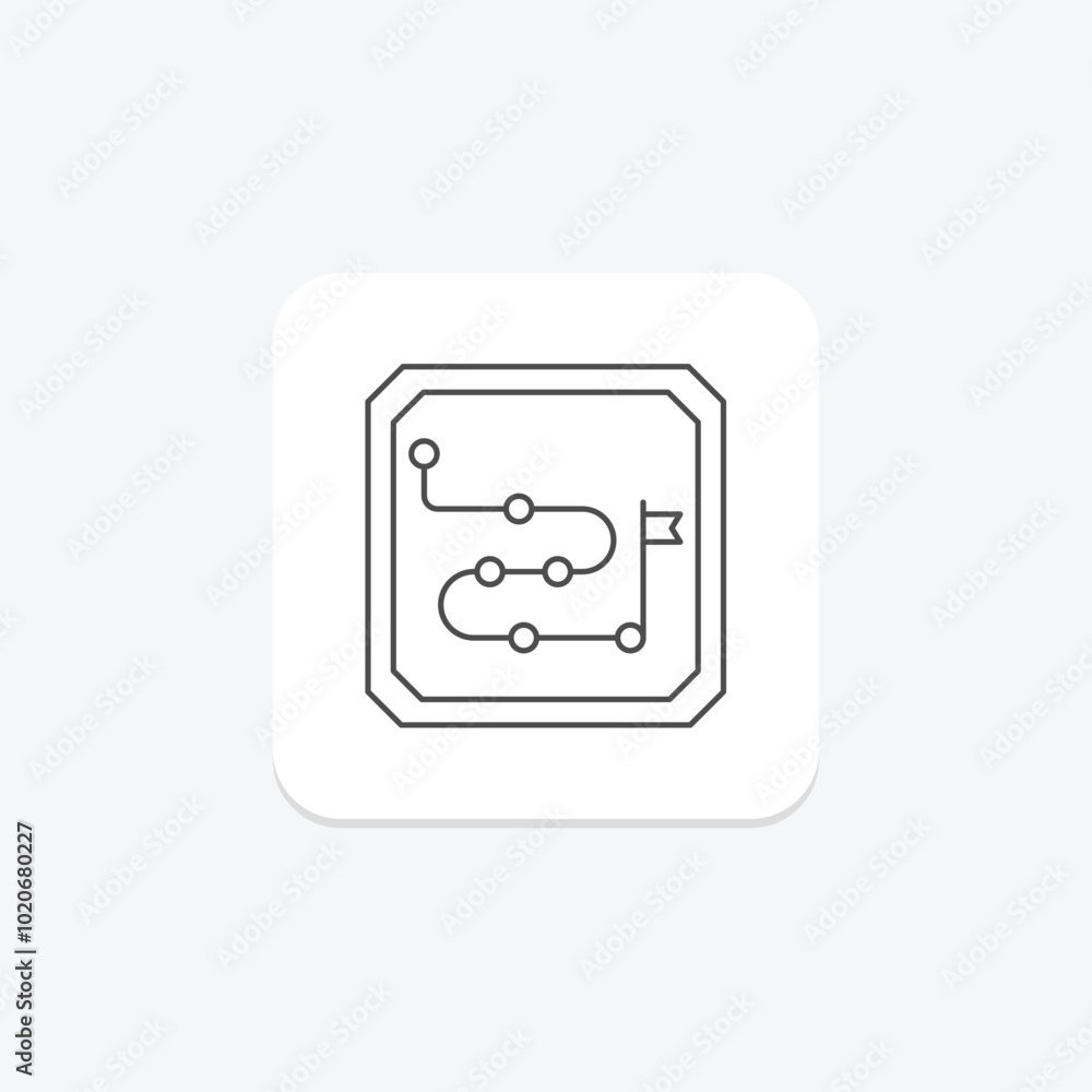 Ai Roadmap thinline icon , vector, pixel perfect, illustrator file Ai Roadmap thinline icon , vector, pixel perfect, illustrator file