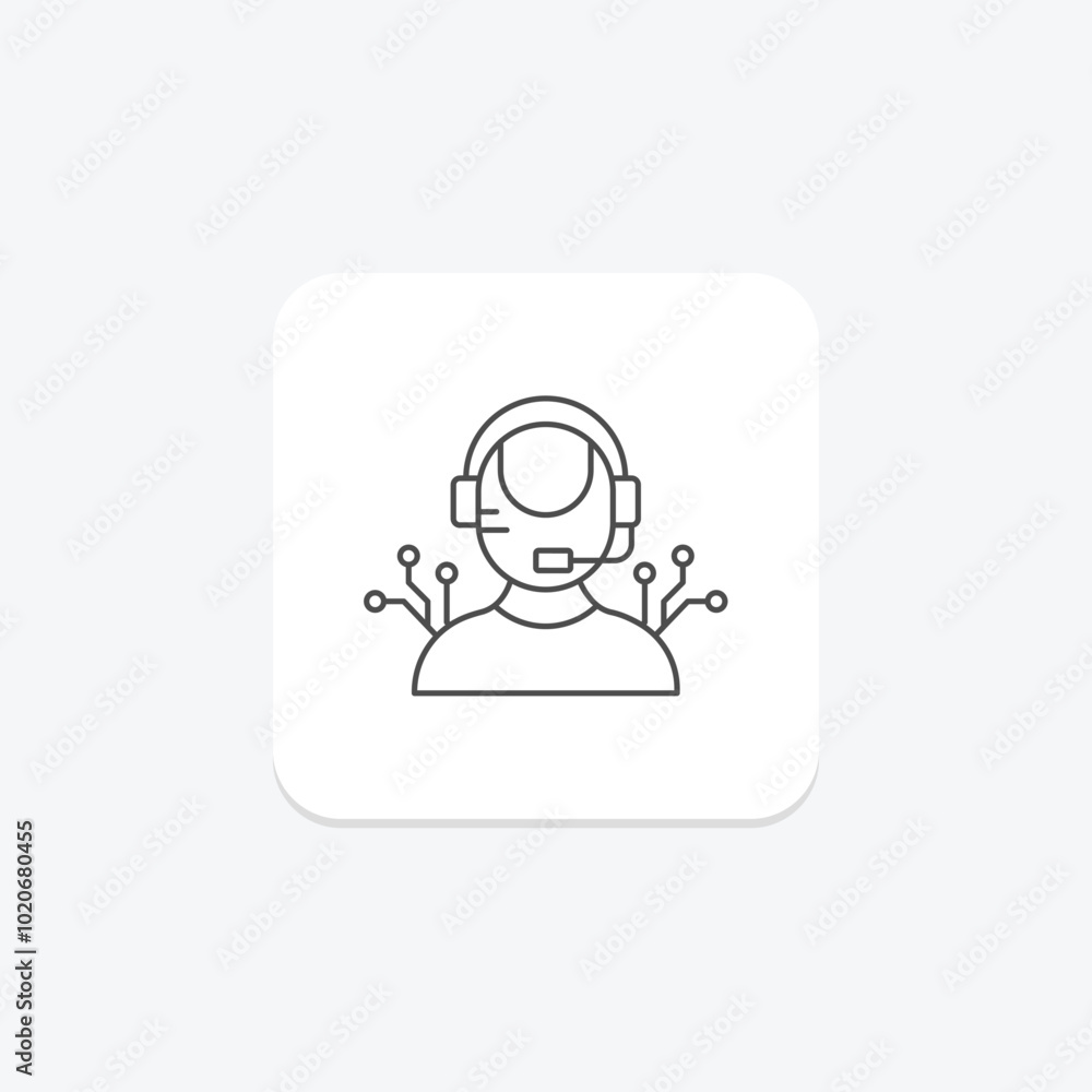 Ai Support thinline icon , vector, pixel perfect, illustrator file Ai Support thinline icon , vector, pixel perfect, illustrator file