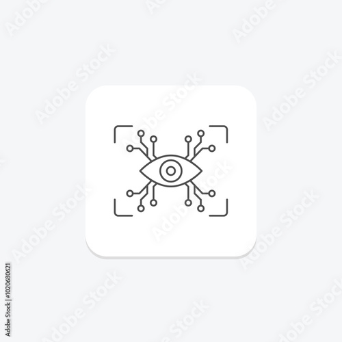 Ai Vision thinline icon , vector, pixel perfect, illustrator file