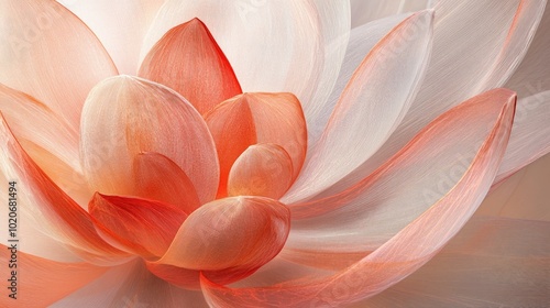 A delicate, transparent flower petal design arranged in layers, creating a visually stunning abstract background