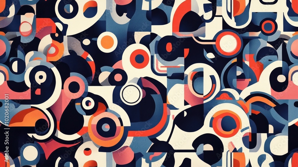 Fototapeta premium A full background featuring a repetitive pattern of abstract objects, creating a visually striking and seamless design