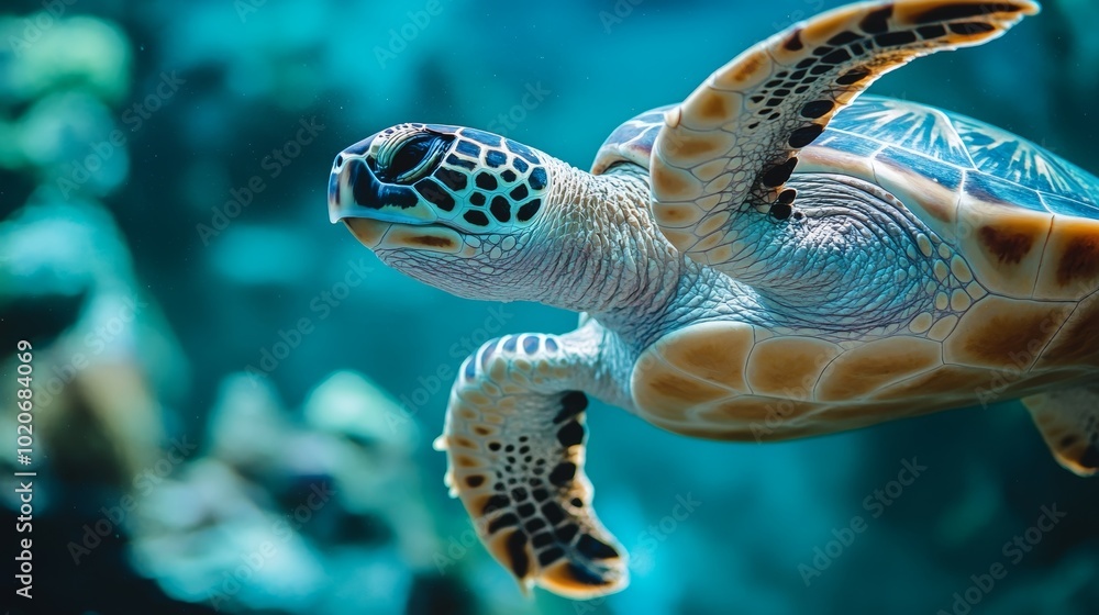 Obraz premium turtle swimming in water