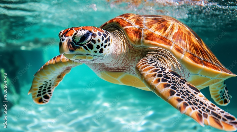 turtle swimming in water turtle swimming in water