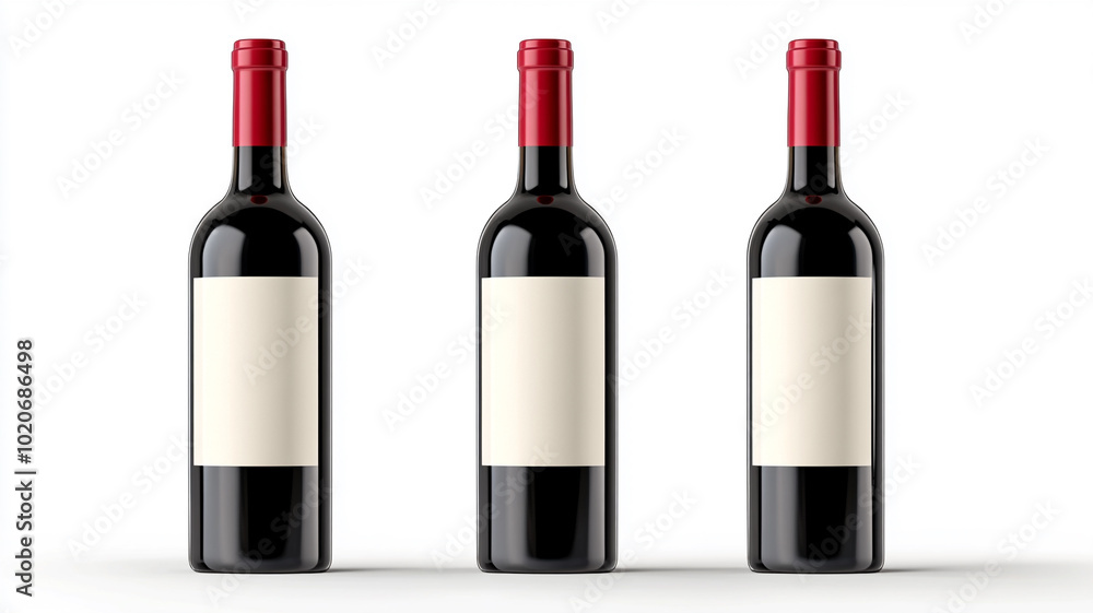 red wine bottle with a blank label isolated on a white background red wine bottle with a blank label isolated on a white background