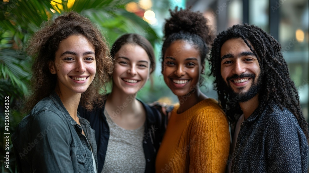 diverse group of friends smiling together diverse group of friends smiling together