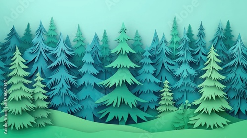 Lush vibrant coniferous fir tree in a pristine forest environment Lush vibrant fir tree in a pristine forest setting