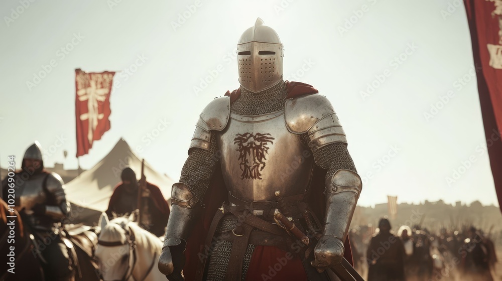 medieval knight in armor leading army medieval knight in armor leading army