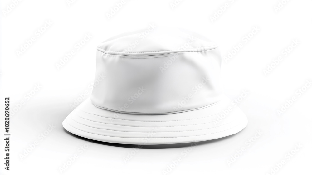 White bucket hat isolated on a white background White bucket hat isolated on a white background