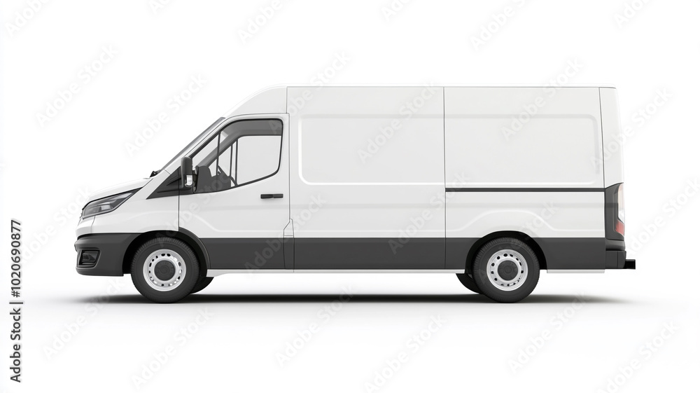 white delivery van isolated on white background white delivery van isolated on white background