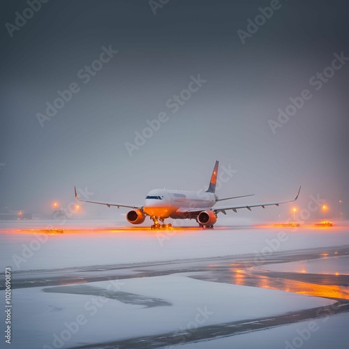 airplane at sunset