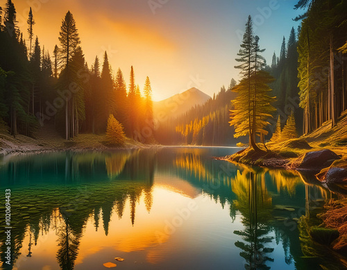 sunrise over the river