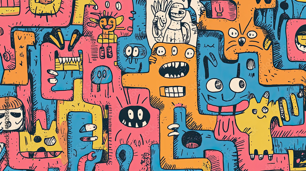 Obraz premium doodle art exhibition