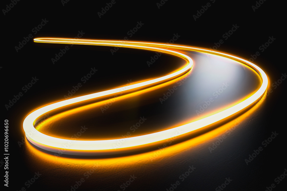 black platform surrounded by yellow neon lights black platform surrounded by yellow neon lights