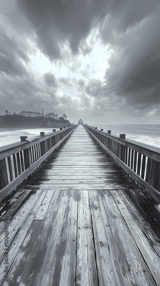 Obraz premium The longest fishing pier you've ever seen
