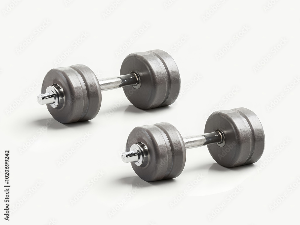 Studio photo of a dumbbells on a white background Studio photo of a dumbbells on a white background