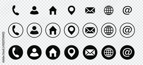 Corporate Contact Icon Set | Streamlined Business Card Vector Symbols