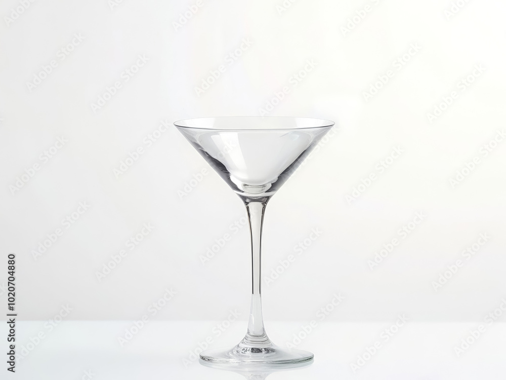 Studio photo of empty martini glass on white background Studio photo of empty martini glass on white background