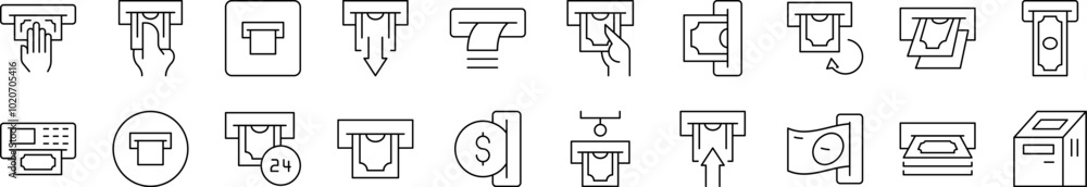 Cash Money Line Icon Collection. Editable Stroke. Perfect for Infographics, Articles, Books, Flyers, Banners Cash Money Line Icon Collection. Editable Stroke. Perfect for Infographics, Articles, Books, Flyers, Banners