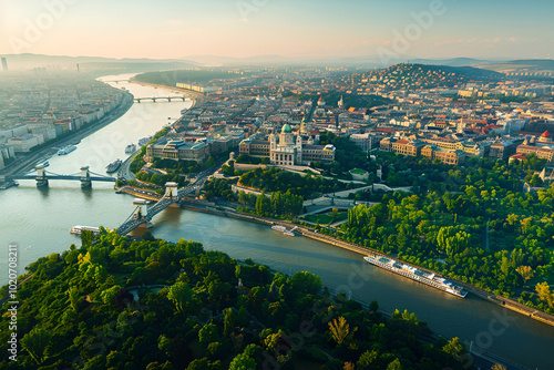 Wallpaper Mural A bird's-eye view of Budapest landscape photo. Torontodigital.ca