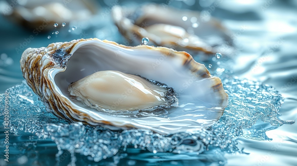 Close-up of a Clam in Water | Shellfish in Ocean Close-up of a Clam in Water | Shellfish in Ocean