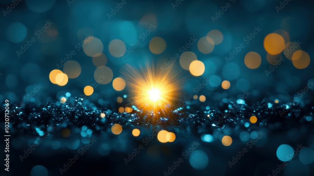 Sparkling night sky with bright star burst Sparkling night sky with bright star burst