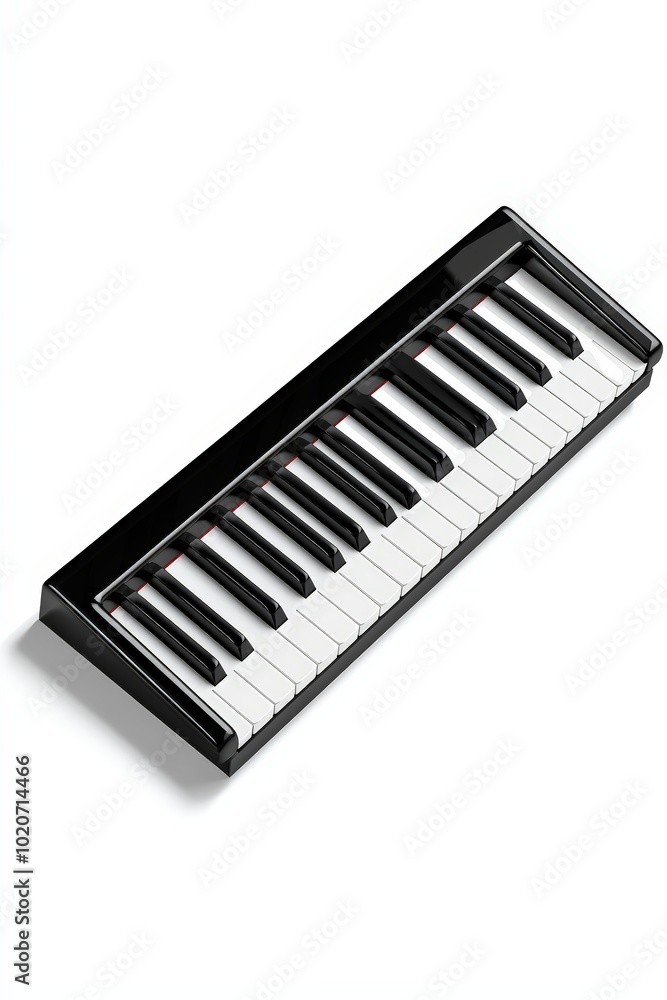 Elegant 3D Rendering of Piano Keys in Black and White Elegant 3D Rendering of Piano Keys in Black and White