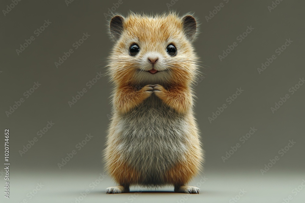 Adorable Hamster Sitting Up, Looking Straight at the Camera Adorable Hamster Sitting Up, Looking Straight at the Camera