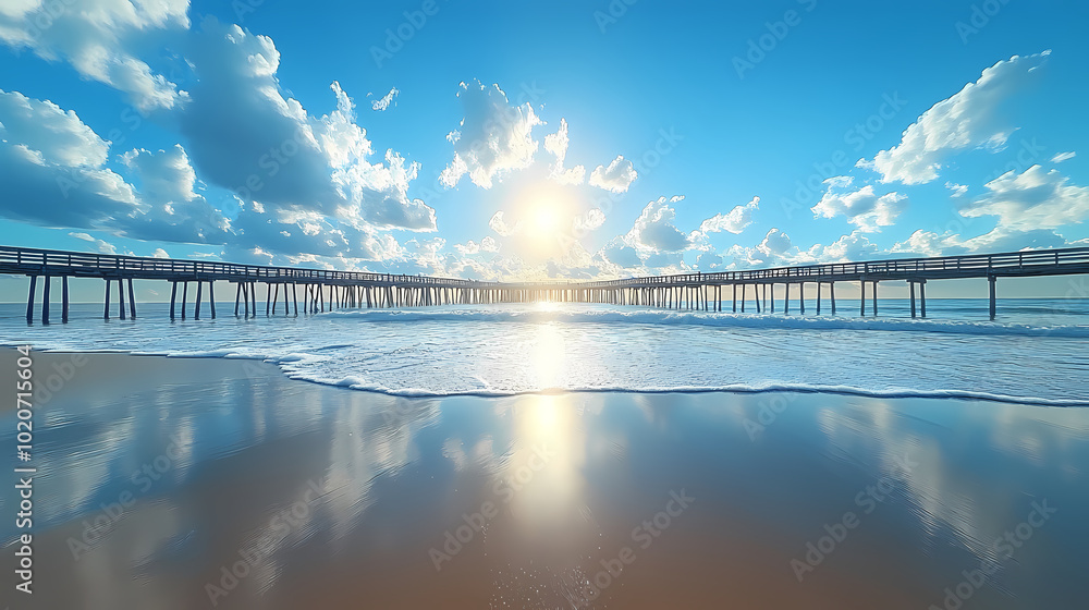 Fototapeta premium Sunrise at the fishing pier