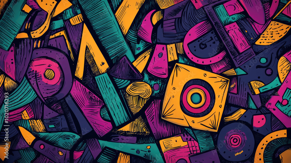 Obraz premium doodle art exhibition