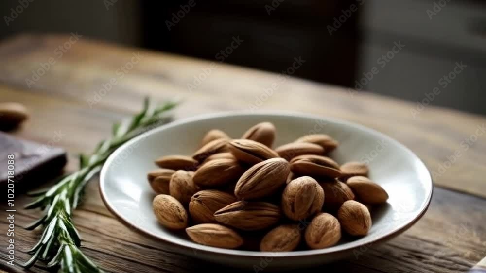 Texture of a pile of almonds on a plate Texture of a pile of almonds on a plate