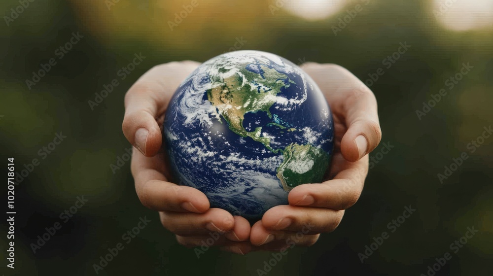 Hands holding the earth globe Hands holding the earth globe