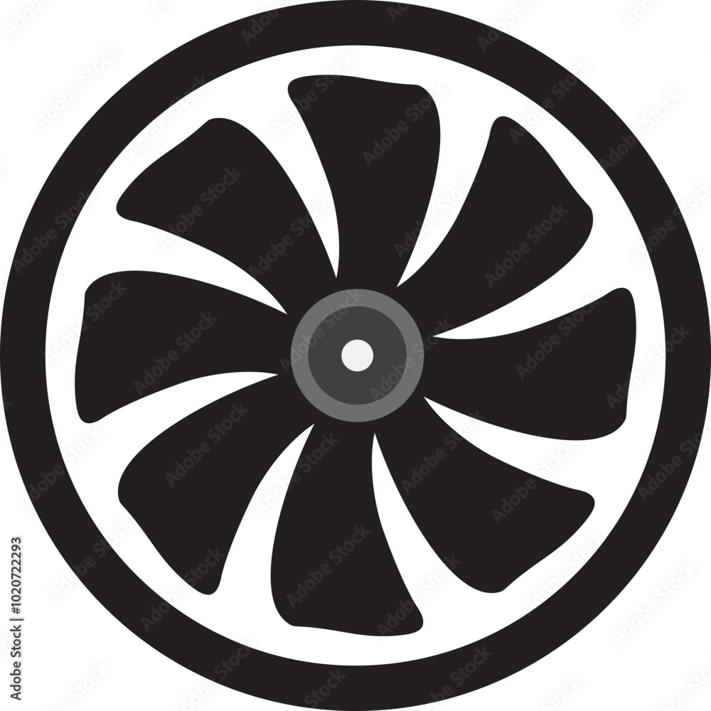 Fan Propeller, Ship Propeller, Aircraft Propeller Icon Illustration Fan Propeller, Ship Propeller, Aircraft Propeller Icon Illustration