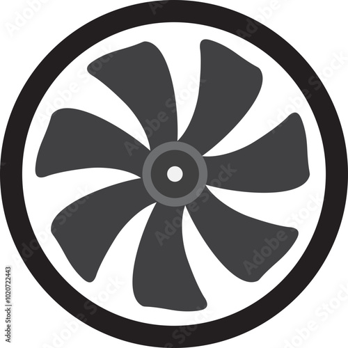 Fan Propeller, Ship Propeller, Aircraft Propeller Icon Illustration