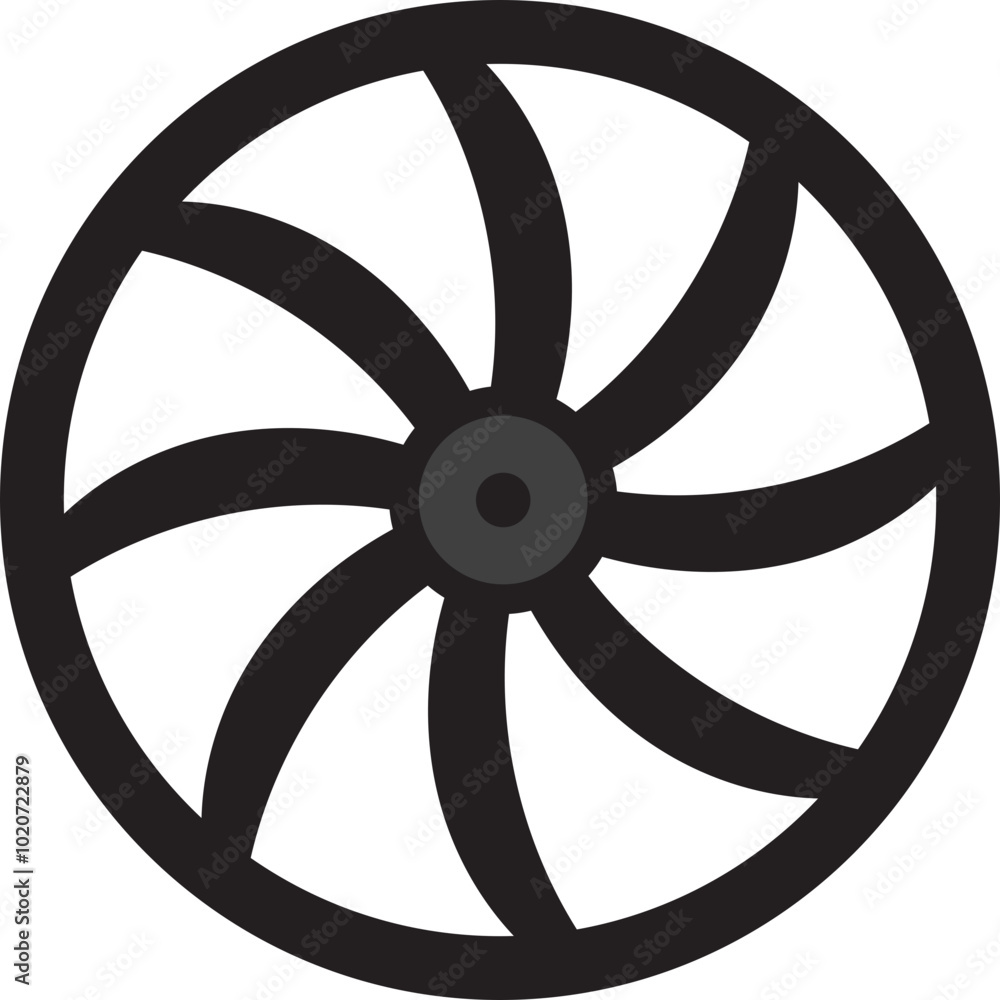 Fan Propeller, Ship Propeller, Aircraft Propeller Icon Illustration Fan Propeller, Ship Propeller, Aircraft Propeller Icon Illustration