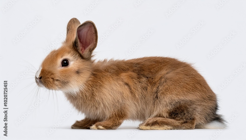 rabbit 4 months old sitting against white background rabbit 4 months old sitting against white background