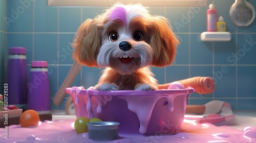 A photo of a 3D character demonstrating grooming training photo